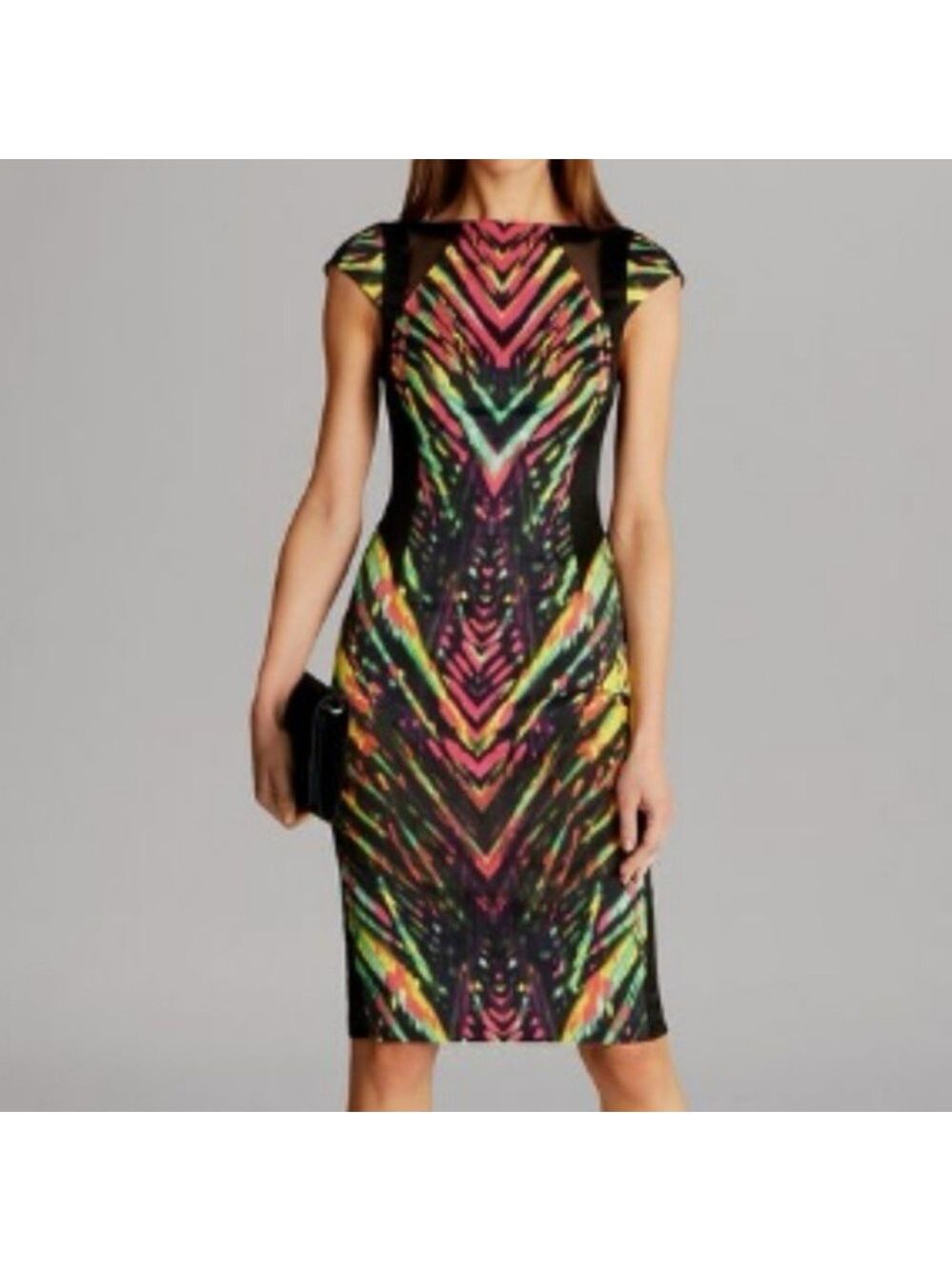 Karen Millen Statement Zig Zag Dress Size 2